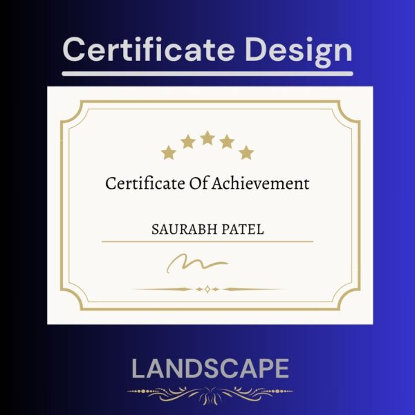 LANDSCAPE CERTIFICATE