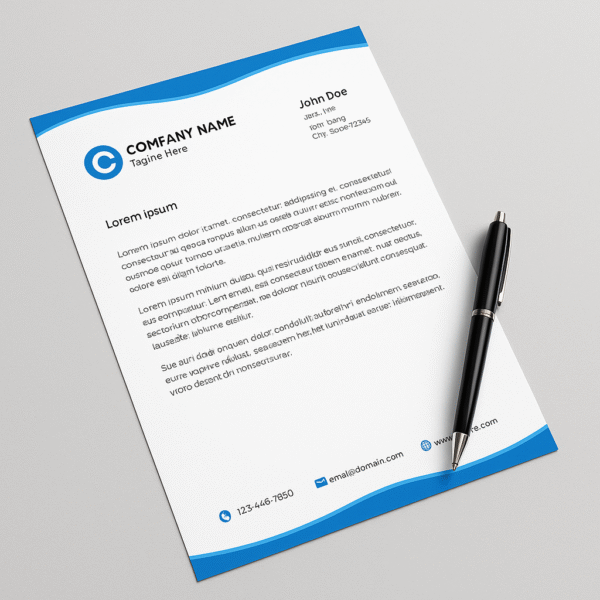 Custom Letterhead Design (8.27" x 11")